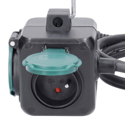 Solight prodlužovací přívod kostka 3m, 3 zásuvky IP44, 3 x 1mm2, kabel guma H05RR-F