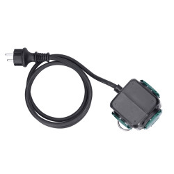 Solight prodlužovací přívod kostka 3m, 3 zásuvky IP44, 3 x 1mm2, kabel guma H05RR-F
