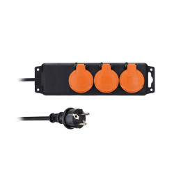 Solight prodlužovací přívod 5m, 3 zásuvky IP44, 3 x 2.5mm2, kabel guma-neopren H07RN-F