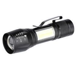 Solight LED kovová svítilna nabíjecí, 150 +60lm, Li-Ion, černá
