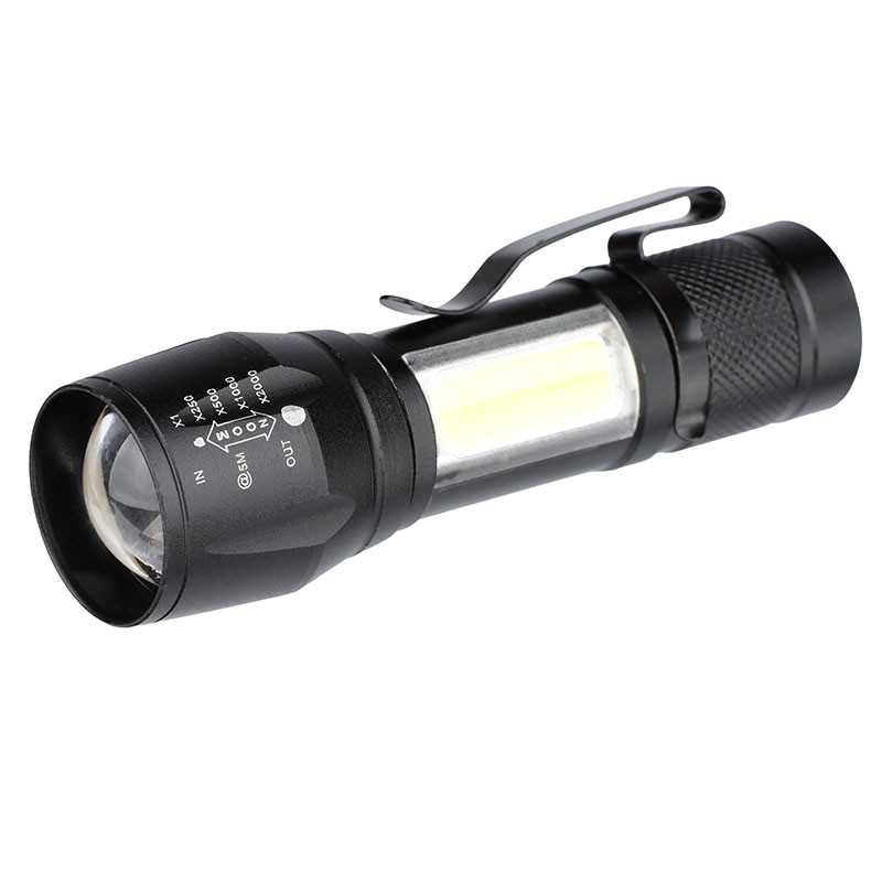 Solight LED kovová svítilna nabíjecí, 150 +60lm, Li-Ion, černá