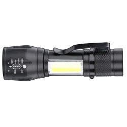 Solight LED kovová svítilna nabíjecí, 150 +60lm, Li-Ion, černá