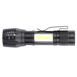 Solight LED kovová svítilna nabíjecí, 150 +60lm, Li-Ion, černá