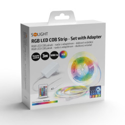 Solight LED SMD RGB pásek, sada s adpatérem, 3m, dálkové ovládání, 10W/m, multicolor